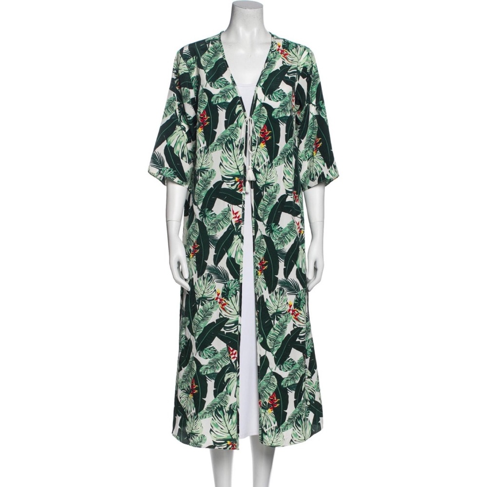 Rachel zoe green tropical duster #26 - Picture 2 of 5